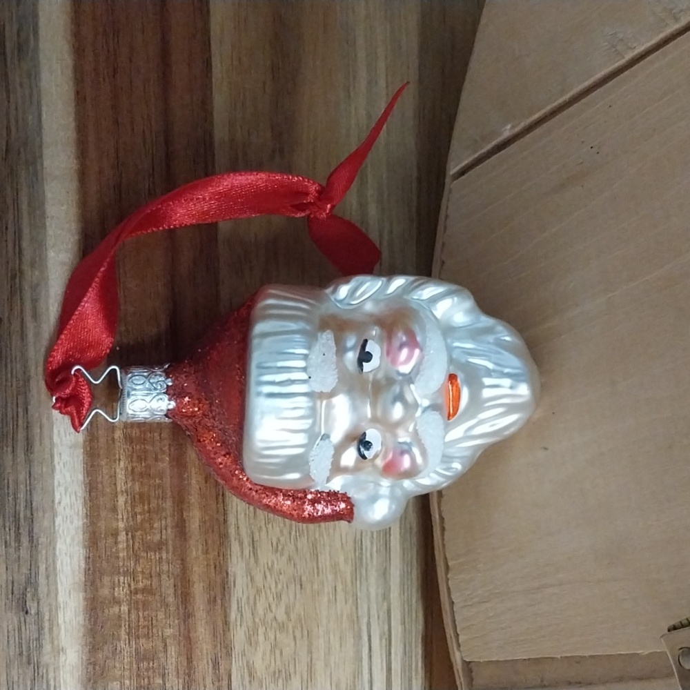 Inge-glas Santa Ornament German Glass Vintage Tree Decor